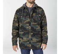 Dickies Fleece Hooded Duck Shirt Jacket with Hydroshield Vêtements d'extérieur Utilitaires de Travail, Camouflage Vert Chasseur, XL Homme