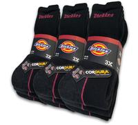 Dickies Lot de 9 paires de chaussettes de travail robustes avec fibre Cordura®, durables, robustes et confortables, tailles 39-42 et 43-46, 9 paires - Noires, 39-42