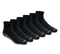 Dickies Men's Big and Tall Multi-Pack Dri-tech Moisture Control Quarter Socks, Black (6, Shoe 12-15 Size: 13-15)