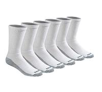 Dickies Men's Big & Tall Dri-tech Moisture Control Crew Socks Multipack, White (6 Pairs), Shoe Size: 15-17