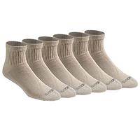 Dickies Men's Big & Tall Dri-tech Moisture Control Quarter Socks Multipack, Essential Worker Khaki (6 Pairs), Shoe Size: 12-15