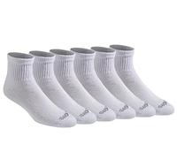 Dickies Men's Big & Tall Dri-tech Moisture Control Quarter Socks Multipack, Solid White (6 Pairs), Shoe Size: 15-17