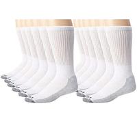 Dickies Men's Dri-Tech Comfort Crew Socks, White, 12 Pair
