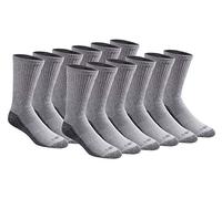 Dickies Men's Dri-tech Moisture Control Crew Socks Multipack, Grey (12 Pair), Shoe Size: 5-9