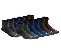 Dickies Men's Dri-tech Moisture Control Quarter Socks Multipack, Brown, Shoe: 6-12
