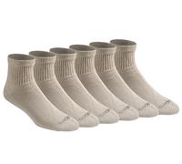 Dickies Men's Dri-tech Moisture Control Quarter Socks Multipack, Essential Worker Khaki (6 Pairs), Shoe Size: 5-9
