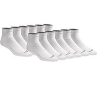 Dickies Men's Dri-tech Moisture Control Quarter Socks Multipack, Solid White (12 Pairs), Shoe Size: 6-12