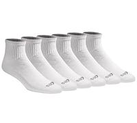 Dickies Men's Dri-tech Moisture Control Quarter Socks Multipack, Solid White (6 Pairs), Shoe Size: 6-12