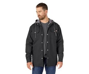 Dickies Men's Fleece Hooded Duck Shirt Jacket with Hydroshield Work Utility Outerwear