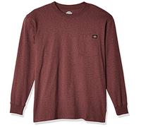 Dickies Men's Long Sleeve Heavyweight Crew Neck, Burgundy Single Dye Heather, MD