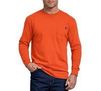 Dickies Mens Long Sleeve Heavyweight Neon Crew Neck Tee T Shirt, Bright Orange, Medium US