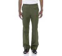 Dickies Pantalon à Enfiler pour Homme avec 7 Poches Taille élastique avec Fermeture à Bouton 81006, Vert Olive, Small Haut