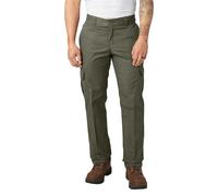 Dickies Pantalon Cargo en sergé Stretch Droit régulier d'utilité Professionnelle, Vert Mousse, 30 W/32 L Homme