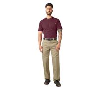 Dickies Pantalon de travail ample à double genou pour homme, kaki, 42W x 34L