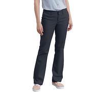 Dickies Pantalon en sergé Extensible à l'avant Plat Coupe ajustée Bootcut, Bleu Marine, 40 Longue Femme