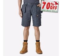 Dickies Redhawk Hommes Utilitaire Cargo Multi Poches Pro Travail Short Gris