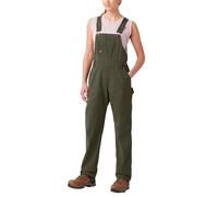 Dickies Relaxed Fit Bib Overalls Shortalls à Bretelles, Vert Mousse délavé, S Femmes