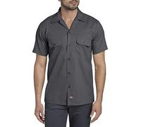 Dickies Chemise de Travail Flex à Manches Courtes Coupe ajustée Bouton Bas, Charbon, M Homme