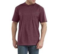 Dickies T- Shirt épais à Manches Courtes et col Rond avec Poche Chemise Henley, Bordeaux chiné, XXL Homme