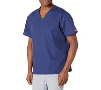 Dickies Signature blouse médicale à col en V pour homme - Bleu - Taille M