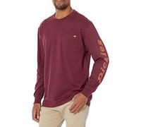 Dickies T-Shirt Graphique Manches Longues pour Homme, Bordeaux, Taille L