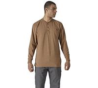 Dickies - T-shirt homme Henley à manches longues, Poche avant avec logo, Caramel, M
