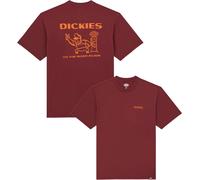 Dickies - Tee-shirt décontracté en coton - Burns Tee SS Andorra pour Homme en Coton - Taille XL - Bordeaux Bordeaux XL