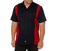 Dickies Two Tone Work - Chemise casual - coupe cintrée - Manches courtes - Homme - Noir (Black/EngRed) - Large
