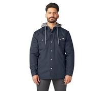 Dickies Fleece Hooded Duck Shirt Jacket with Hydroshield Vêtements d'extérieur Utilitaires de Travail, Bleu Marine, S Homme