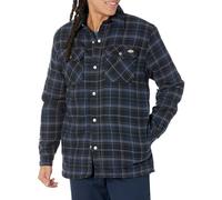 Dickies Veste chemise en flanelle doublée polaire pour homme, Carreaux noir bleu marine, Taille L