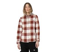 Dickies W Fleece Chemise à Capuche en Flanelle T-Shirt d'utilité Professionnelle, Plaid Camp Brique Cuite, S Femme
