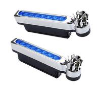 Dickly 2 Pièces Voiture LED Vent Alimenté Véhicule Lumières Décoration de Lampe Extérieure, PP, Lumière Diurne Feux de Jour pour Camions Auto, Bleu