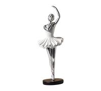 Dickly Ballerine Statues Figurines Résine Fille Figure Décoration de La Maison Ballet Sculpture Statuette pour Fête, Pendaison de Crémaillère, Dortoi, Style E Argent