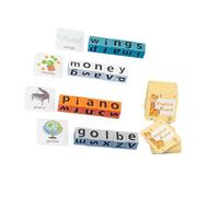 Dickly Blocs en bois, jeu d'orthographe de mots, jouet d'apprentissage préscolaire, blocs d'alphabet pour garçons et filles, Sans Notre Cloche