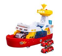 Dickly Boat de feu de simulation avec des lumières et des sons de petite voiture en alliage moulé pour les garçons et les filles, Rouge