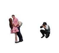 Dickly Modèles miniatures de personnes à l'échelle 1/64, figurines pour décor de scène, Ensemble Couple Rose