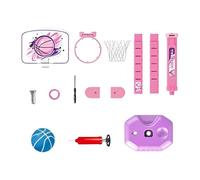 Dickly Panier de Basket pour Enfants, Panier de Basket, Mini Cadeaux d'anniversaire à Hauteur réglable, Jouets de Jeu interactifs Portables, Jouets, Rose