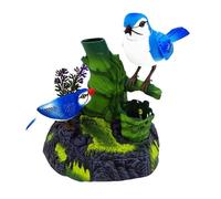 Dickly Parrots qui parlent, décoration de bureau à domicile, léger, animal de compagnie électronique, contrôle du son parlant, jouet d'oiseau, pour cadeau, 2 Oiseaux Bleus