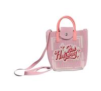 Dickly Sac à Main tricoté pour téléphone Portable pour Femme - Mini Sac à Main Fantaisie Adorable pour Les Vacances, Les Voyages dans la Rue, Lettres Roses