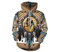 Dickplay Sweat À Capuche Nouveau Pull À Capuche 3D pour Hommes Et Femmes Harajuku Sweat-Shirt À Capuche Imprimé De Style Indien-A0001_L