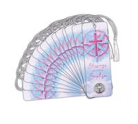 Dicksons Lot de 15 marque-pages chrétiens inspirants avec pompon et breloque en forme de croix, accessoire pour livres, étude de la Bible et journaux, 5,1 x 15,2 cm, rose