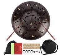 DICLLY Steel Tongue Drums,6 pouces 11 Tons Mini Tambour Handpan D Key Percussion Steel Drum Kit,Pour Débutants/Adultes/Enfants,Livré Avec le Sac,Des Maillets et Des Médiators