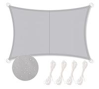 DICLLY Voile d'ombrage rectangulaire imperméable à l'épreuve du vent et de l'ombre en tissu Oxford, protection contre les rayons UV, avec cordes, respirante, pour jardin, patio, extérieur, sable, 2 x