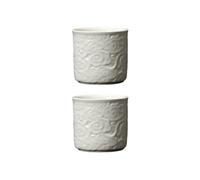 Dicmracy Lot de 2 ou 4 tasses à expresso en céramique de 100 ml, tasses à expresso pour café ou thé, petites tasses à café sans poignées (blanc, 2)