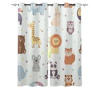 DICOINB Rideau Occultant Oeillet Motif Renard des Animaux De La Forêt,3D Court Moderne 2 Panneaux Rideau Occultant Thermiques pour Salon Chambre Enfant Garcon,120X140Cm(Lxh)/60X140Cm*2,C19
