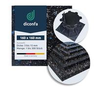 diconfa 170x Pads de terrasse 160x160mm, 5mm - ÉPAISSEUR 3mm à 20mm - QUANTITÉ 1 à 300 pièces - Dalle en Caoutchouc Construction de terrasses imperméable - terrasses en Bois + Support de Dalle