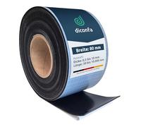 diconfa Bande de Caoutchouc AUTOCOLLANTE 80mm 8cm de Large - ÉPAISSEUR 0,5mm à 10mm Longueur 0,05 à 10m ==> 10000mm 1000cm de Long, 3mm épais - Tapis en Caoutchouc au mètre Fortement adhésif