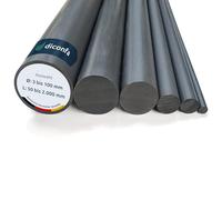 diconfa barre ronde en PVC dur gris foncé - SÉLECTION : Ø 60 x 800mm - Ø : 3mm à 100mm - LONGUEUR : 50mm à 1000mm barre en plastique ébavurée matériau plein robuste durable stable aux UV