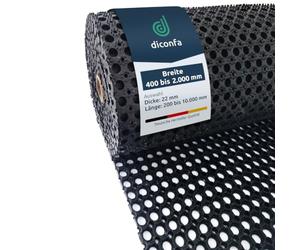 diconfa Caillebotis Caoutchouc sur Mesure - 400 à 1500mm Large - 0,2 à 10m Long==> 0,6m x 2,68m (60cm x 268cm) Tapis de propreté au mètre antidérapant Contre l'eau, la Neige et la Glace