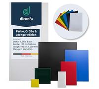 diconfa plaque plastique polystyrène PS - CHOISIR LA COULEUR - épaisseur : 0,5mm à 3mm - taille : 100x100mm à 500x1000mm ==> 200x300x1,5mm, blanc, 1 pièce - Bricolage Modélisme Enseignes